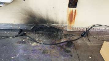 Bin fire caused cable damage